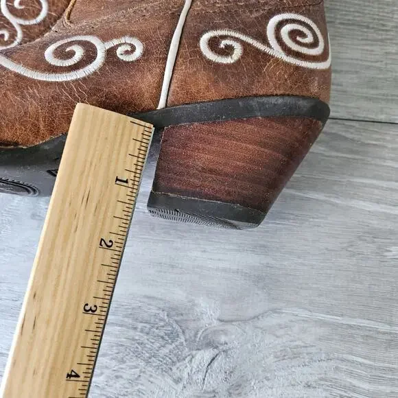 Ariat Shelleen Womens Western Leather Boots White Swirl Embroidery Size 7.5 - Picture 6 of 15